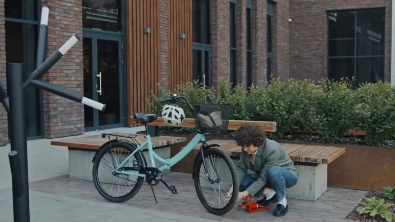 women beside the bike